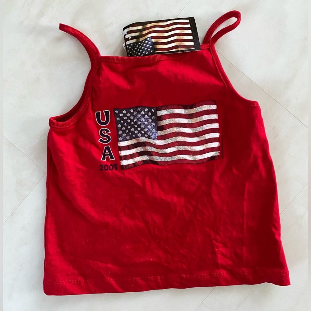 Sonoma - Girls Red American Flag USA Tank Top - Size S(6-8) NWT